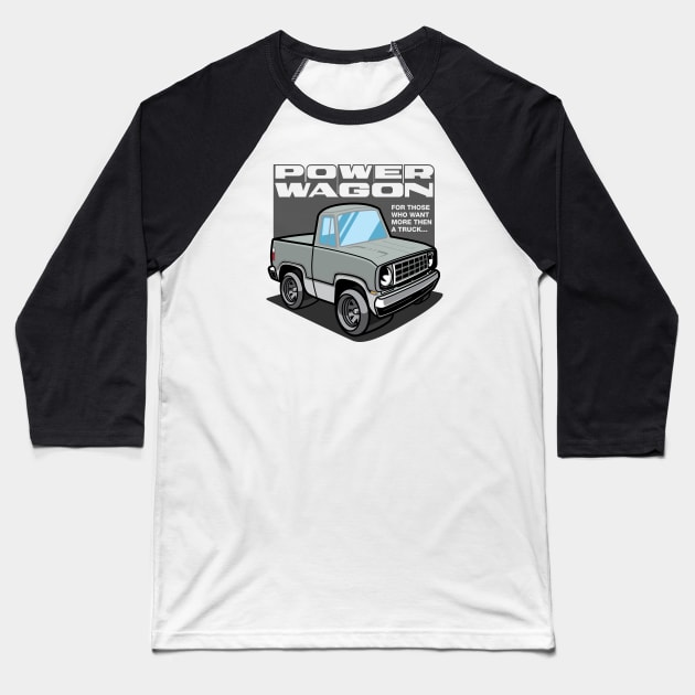 Silver Cloud Iridescent - Power Wagon (White Base) Baseball T-Shirt by jepegdesign